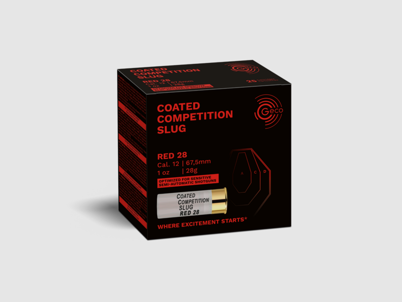 GECO COATED COMPETITION SLUG ROUGE - 12/67,5 - 28 G. - 25 PIÈCES, image 1 sur 3