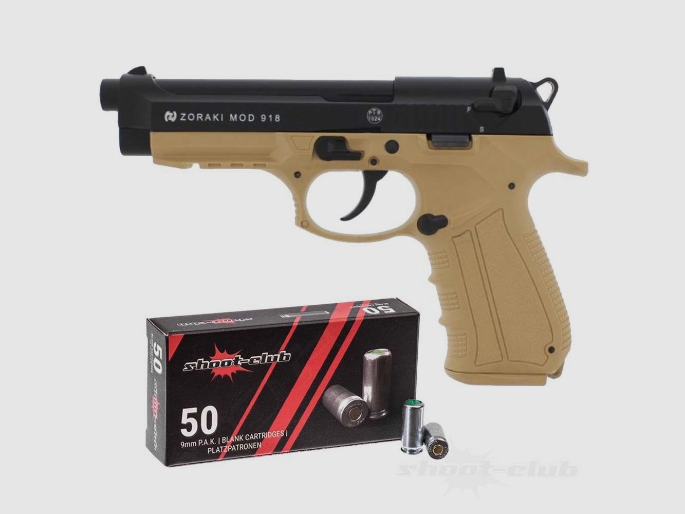 Zoraki 918-P Schreckschusspistole Desert 9mmPAK PlatzpatronenSet