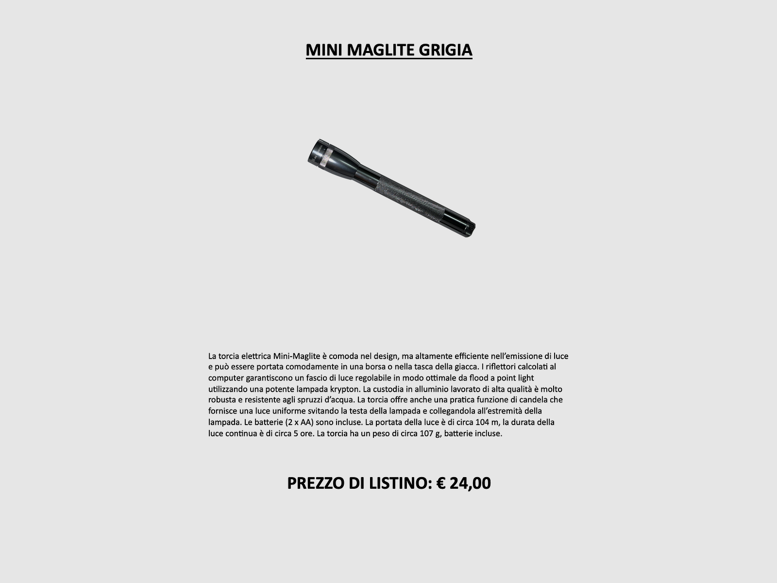 Maglite – MINI MAGLITE SZARY, zdjęcie 4 z 4