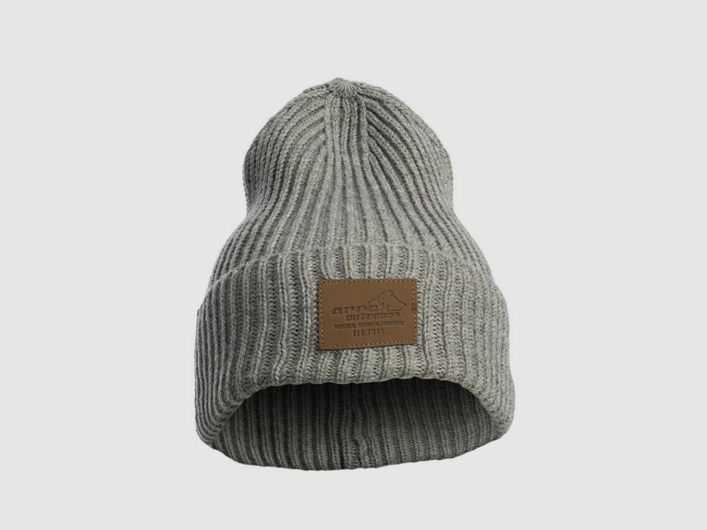Arrak Beanie Grobstrickmütze Grau