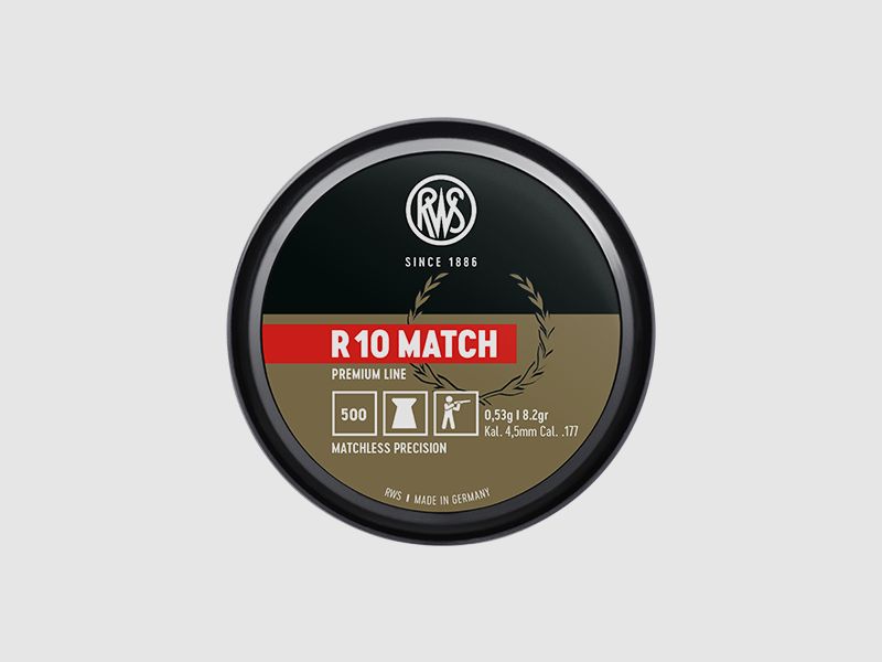 RWS R10 MATCH PLUS PREMIUM DIABOLOS - 4,5MM - 0,53G - 500 PEZZI