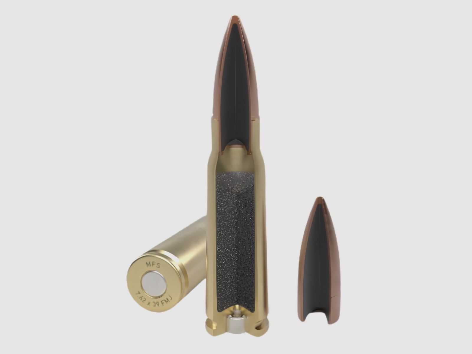 7,62x39 MFS palla blindata 124 gr/8 g, immagine 3 di 3