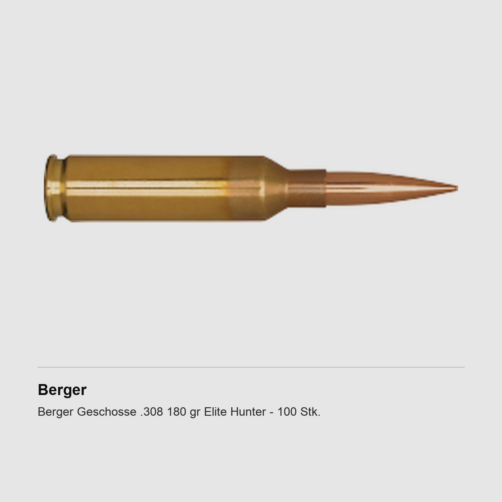 Berger Geschosse .308 180 gr Elite Hunter – 100 Stk.