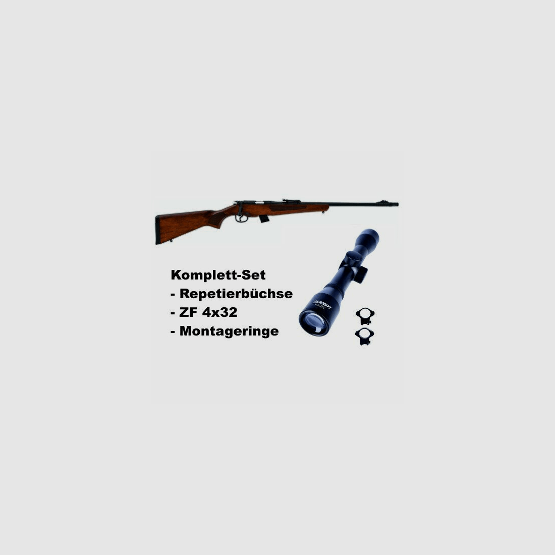 SET Hatsan Repetierbüchse Escort Wood .22lr mit ZF 4x32