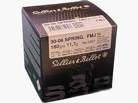 Sellier & Bellot .30-06 180grs 11.7g FMJ full metal jacket