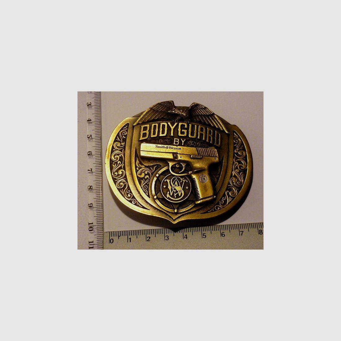 Seltene Gürtelschließe/-Schnalle Smith & Wesson Logo Bodyguard