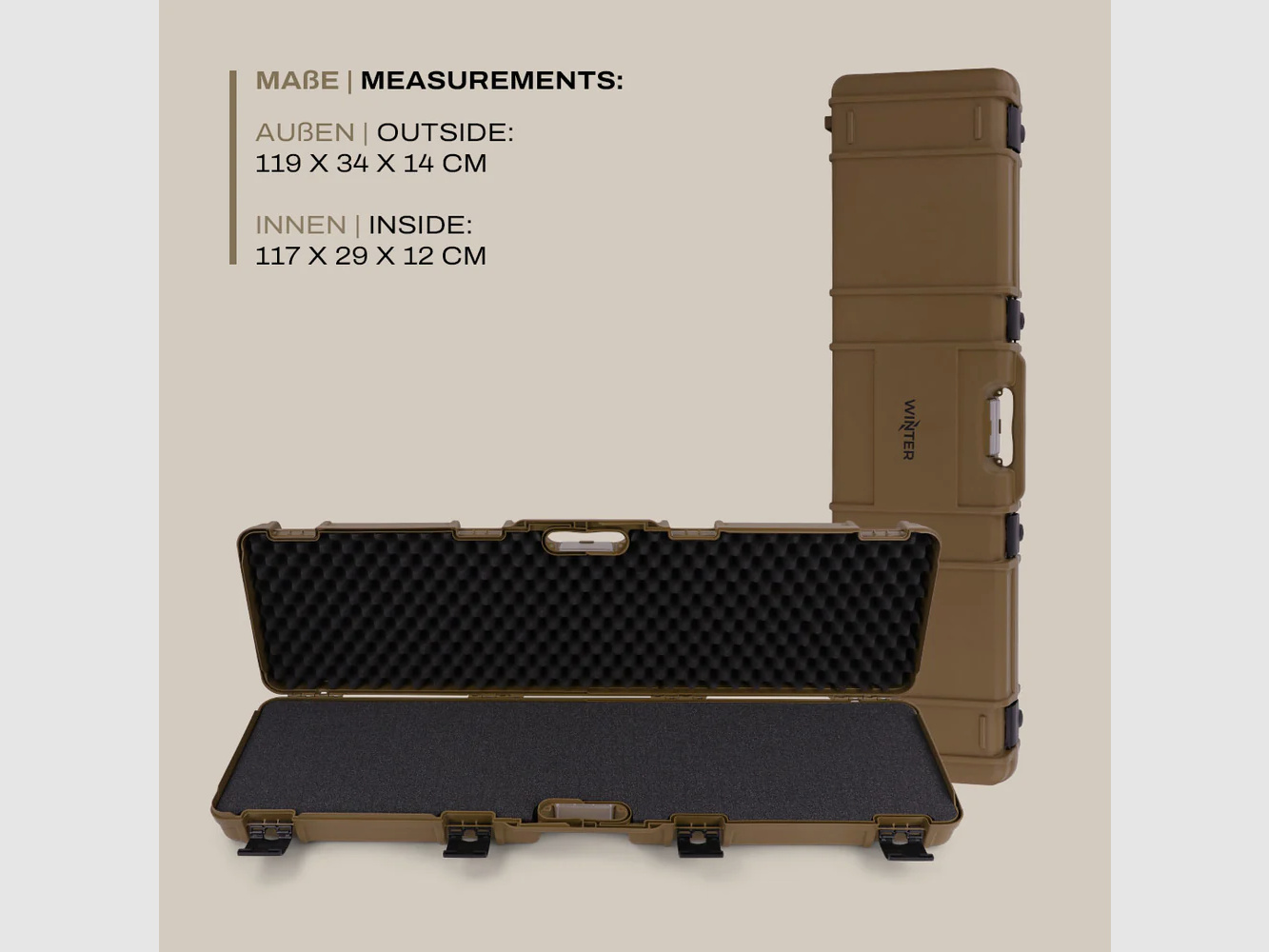 Funda para Rifle Winter W11 117 cm – estuche rígido robusto para armas largas