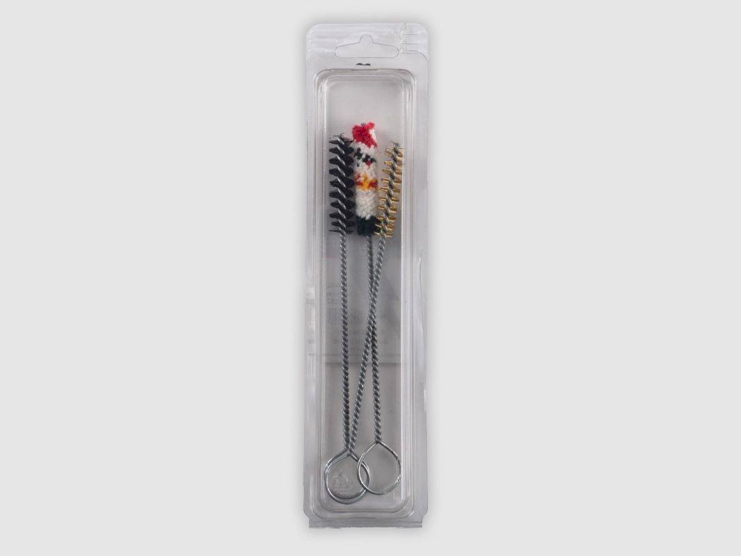BLISTER 3 STÜCK BÜRSTEN MIT VORDERSCHAFT AUS STOFF, BRONZE UND NYLON FÜR PISTOLE, Bild 2 von 3