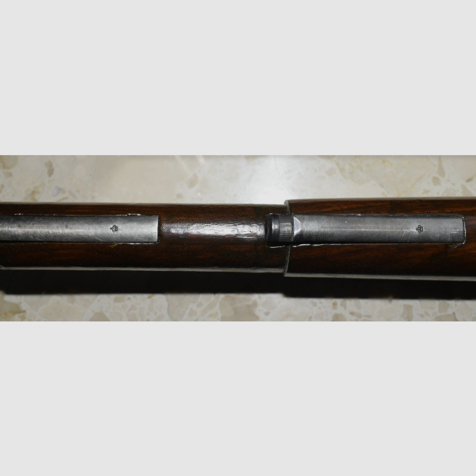 Calcio fucile, calcio fucile, accessori con corona stampata