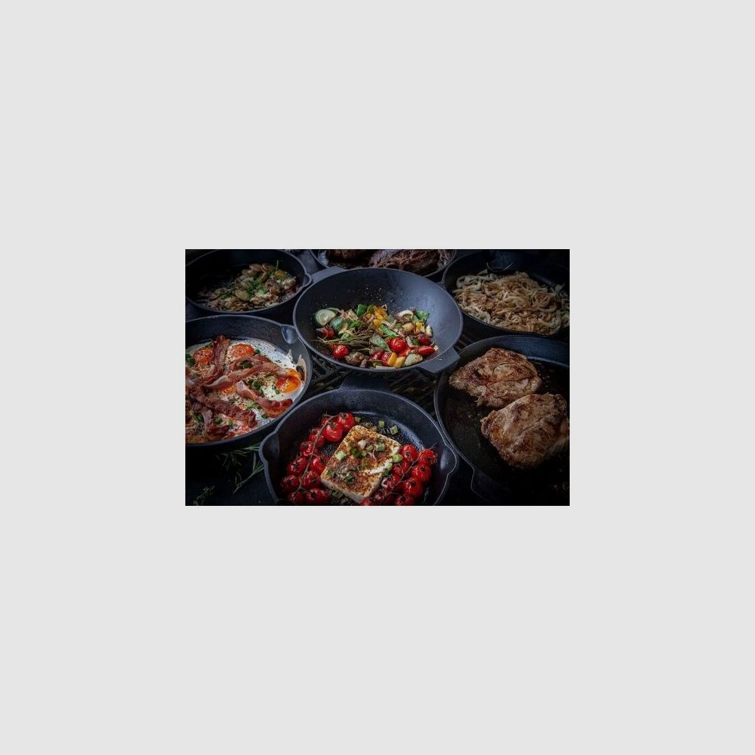 Grillfürst Gusseisen Wok mit 2 Griffen, Durchmesser 30cm