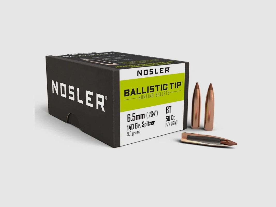 POCISKI NOSLER .264 BALLISTIC TIP 9G / 140GR 50SZT