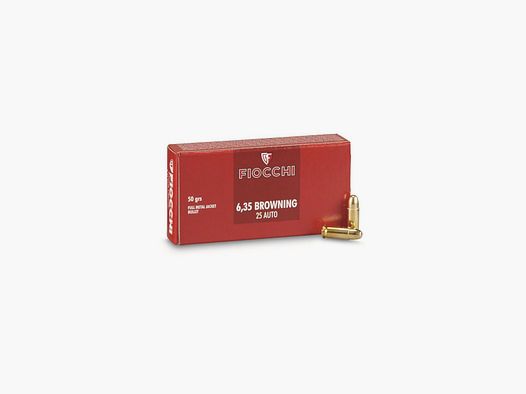 Patrone Fiocchi c/6,35 – 25acp – FMJ 50gr.