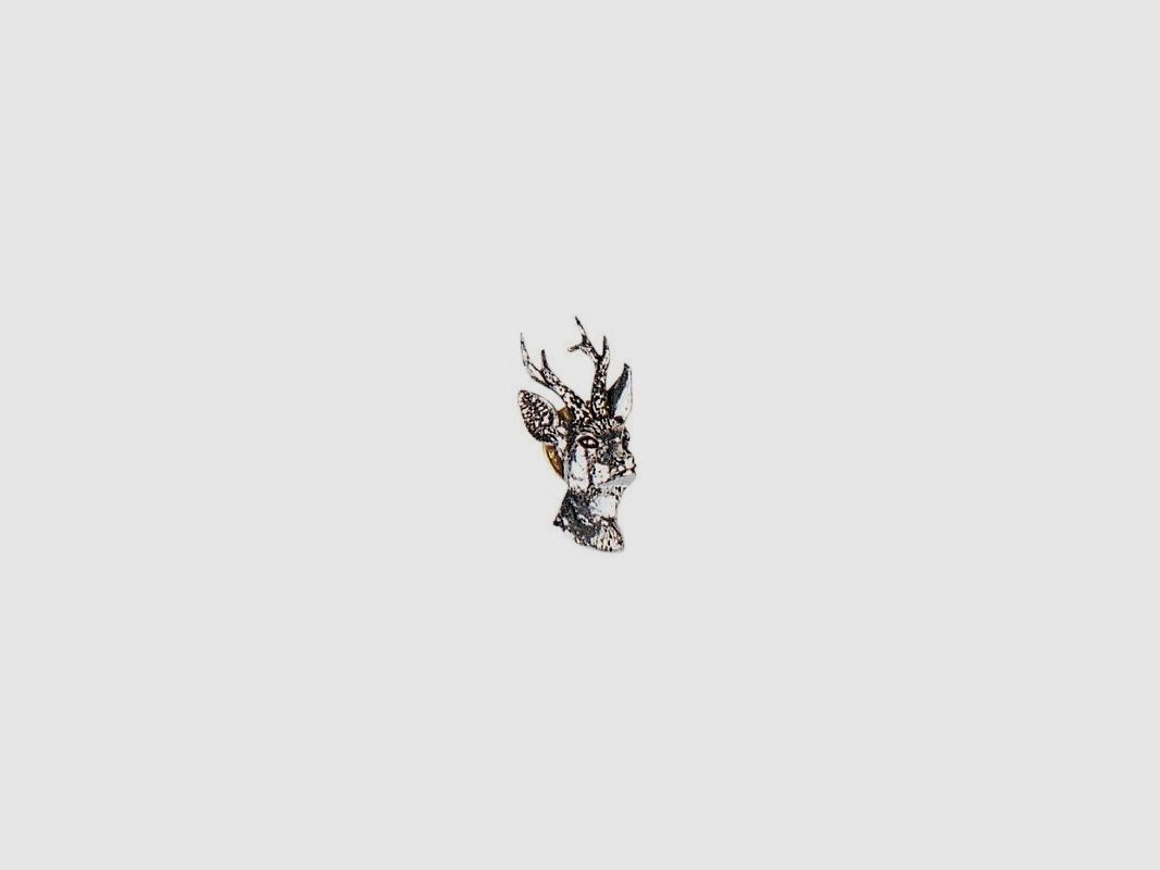 Pewter speld met afbeelding van een reehoofd