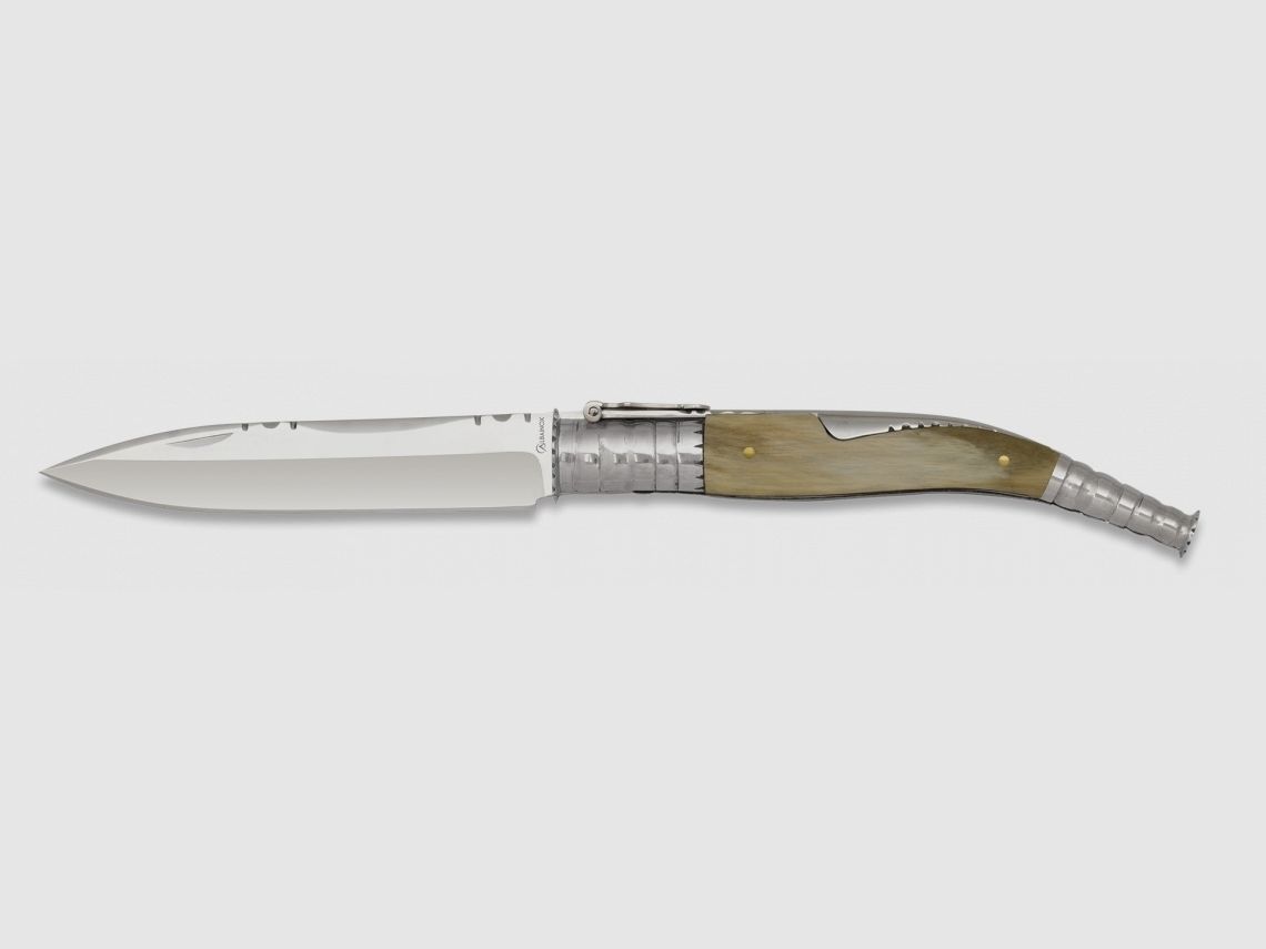 enorme coltello a serramanico Navaja lama da 13 cm manico in corno coltello spagnolo