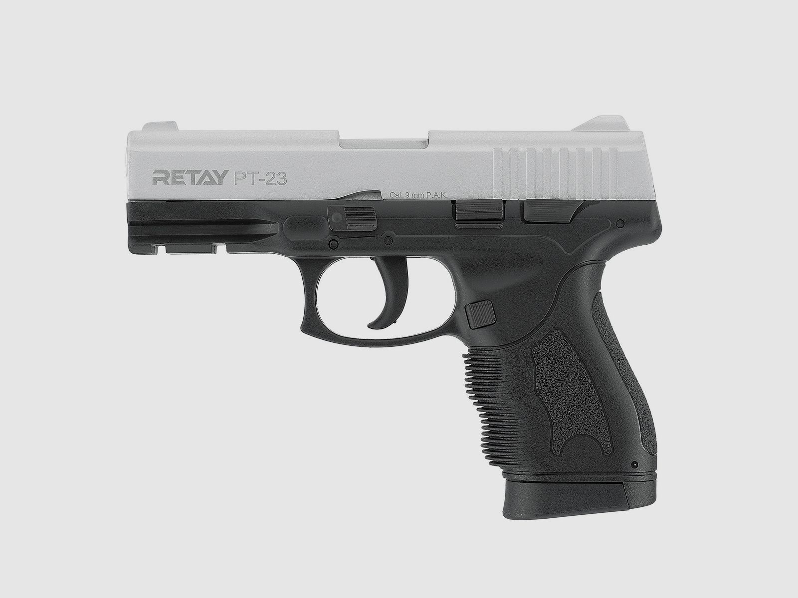 Retay PT-23 Nickel 9mm PAK pistola de fogueo