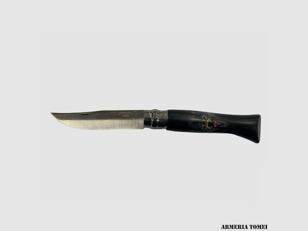 NÓŻ – OPINEL – N.9 INOX GŁOWA WILKA RĘCZNIE WYKONANY, zdjęcie 1 z 3