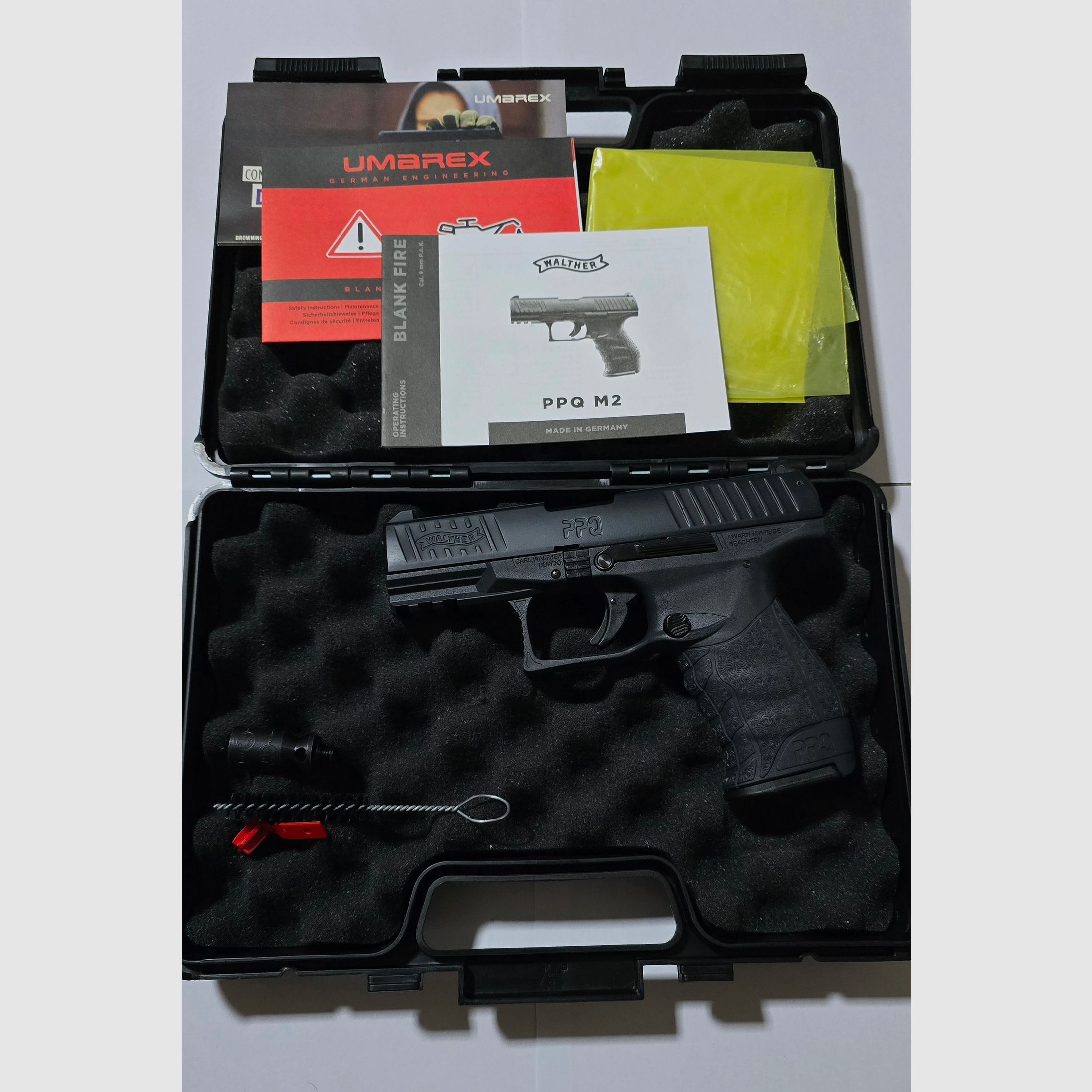 Walther PPQ Tungsten Gray Cerakote 9mm PAK blank firing