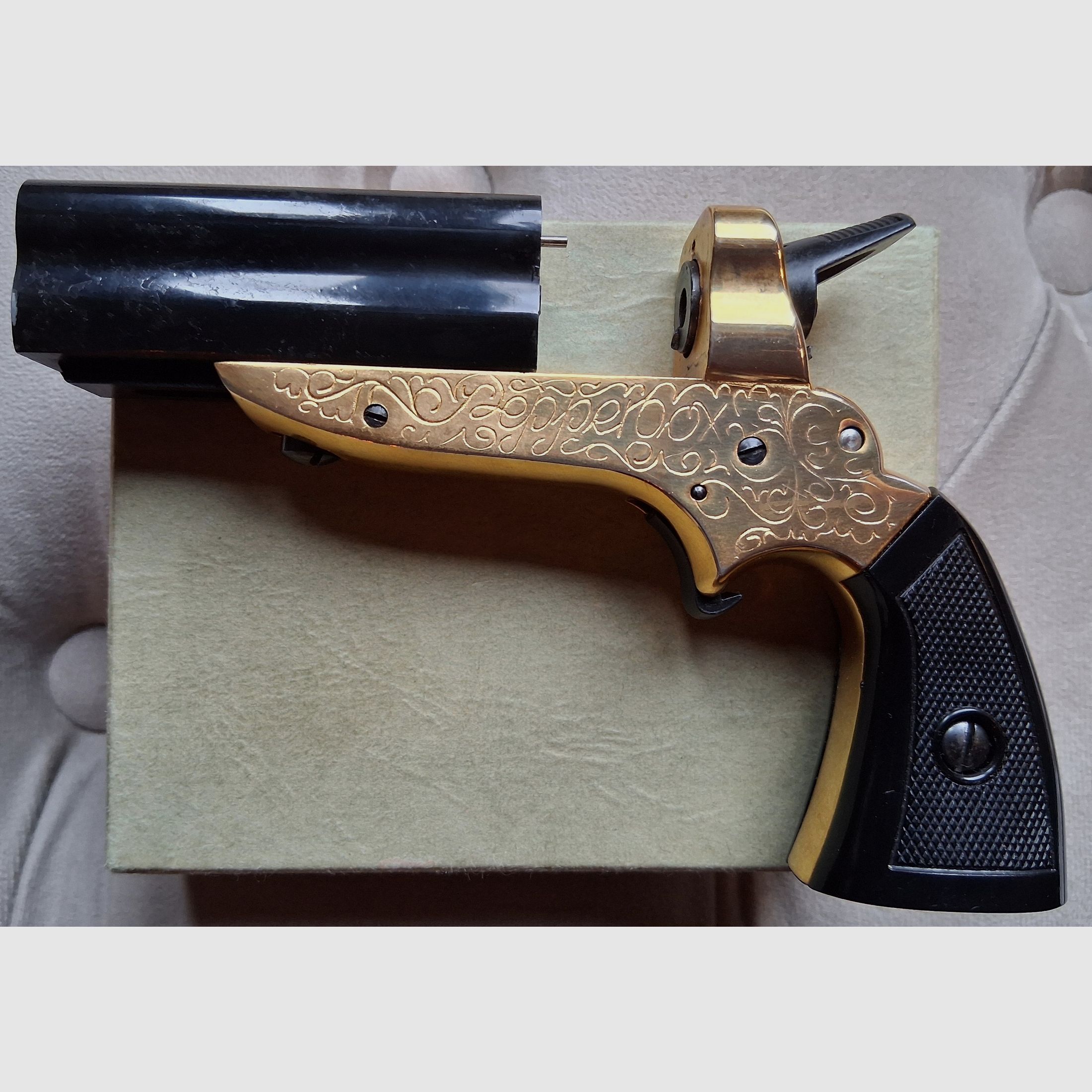 Pepperbox Perfecta G100 bundle revolver 6mm blank free from 18 tear gas gun