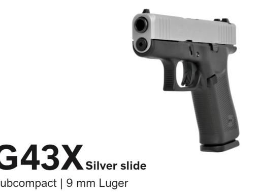 GLOCK Pistole Mod. 43X Gen5 FS Silver Slide 9mmLuger   Slim-Line
