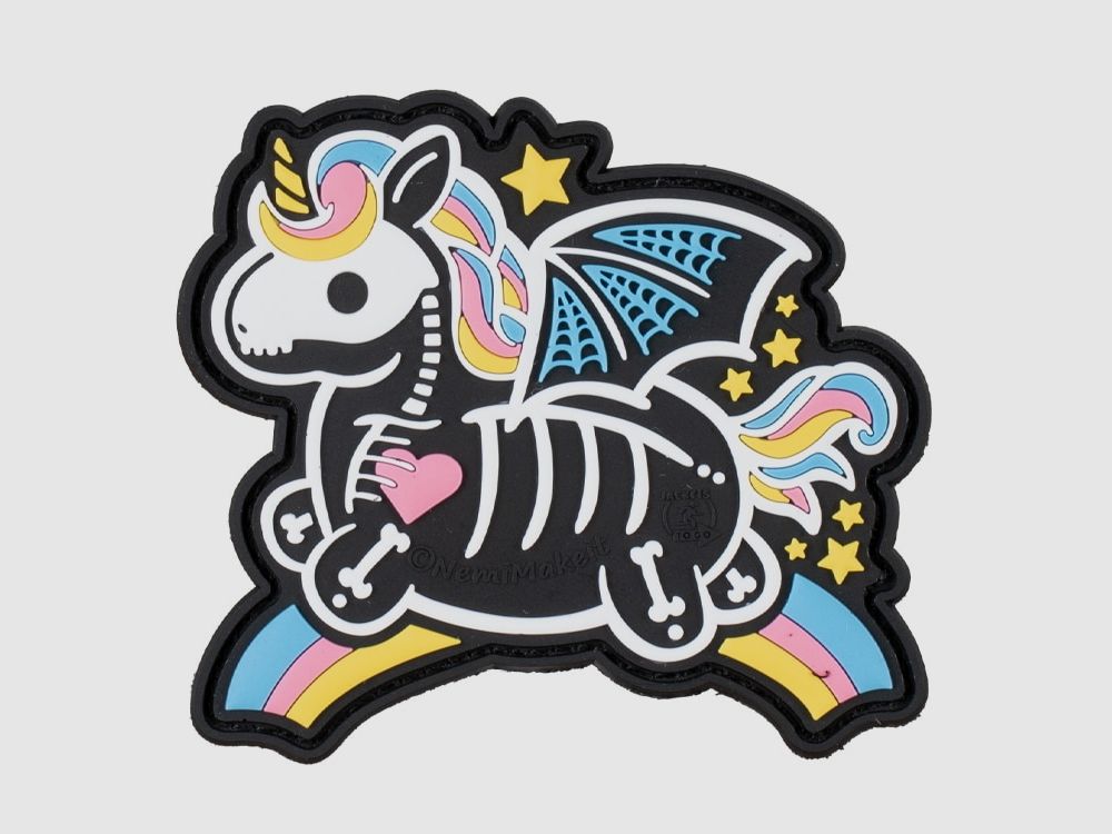 Paintball / Airsoft PVC Klettpatch (Skeleton Unicorn)