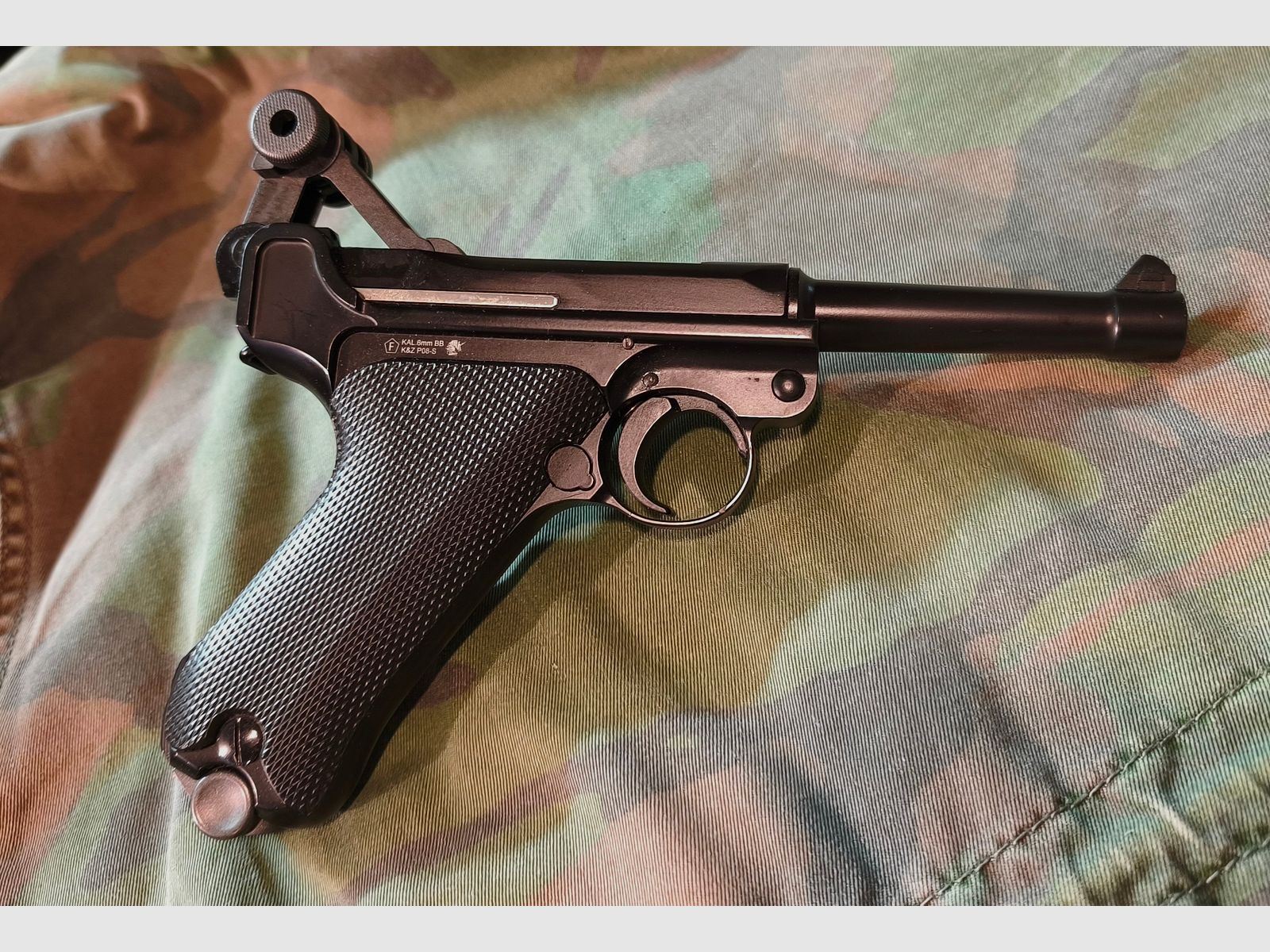 P08 Airsoft Vollmetall GBB 6mm BB noir - Version 4 pouces