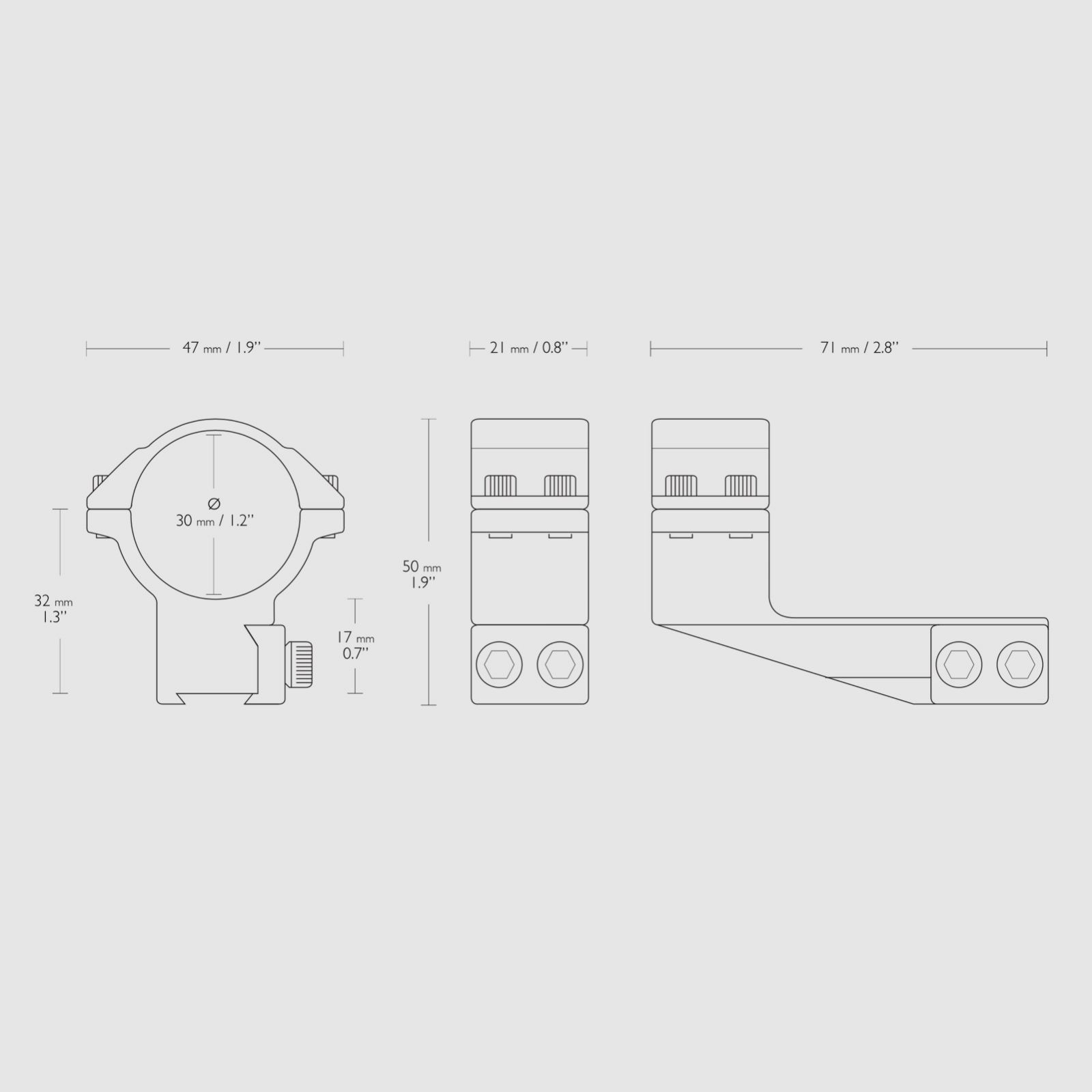 HAWKE 22123 Montaż pierścienia 30 mm Wysoki 2 cale Rozmiar przesunięcia 9-11 mm