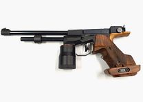 Feinwerkbau CO2 Pistole Mod. C25 Kaliber 4,5mm Diabolo, F im Fünfeck mit Koffer und Zubehör, links