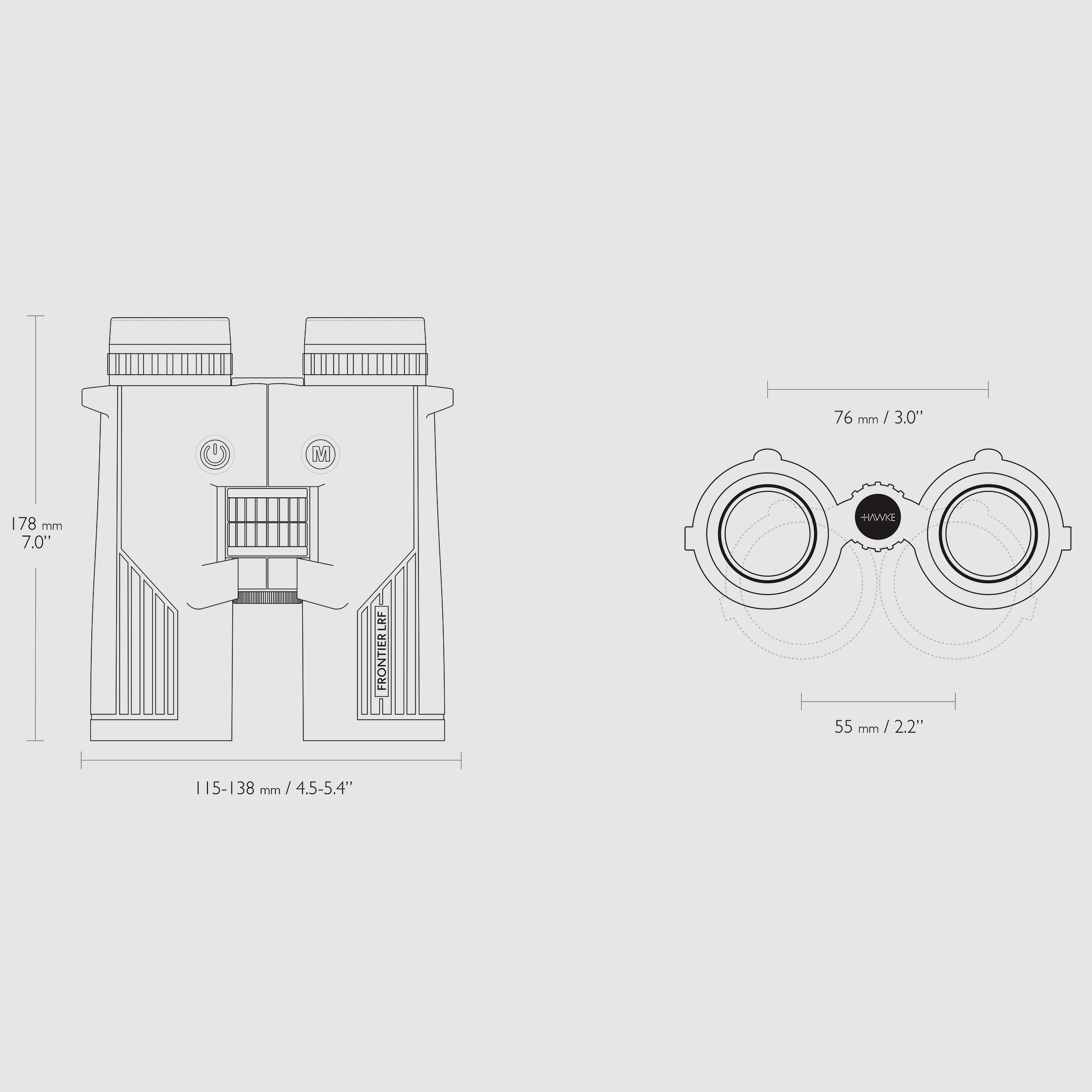 HAWKE 38615 Frontier LRF binoculars 10X42 green