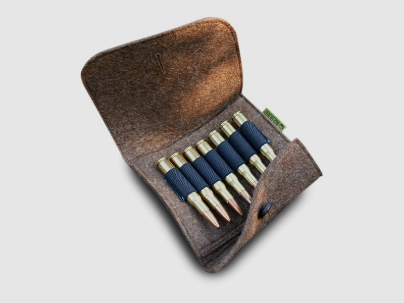 Patronenetui van vilt, doos