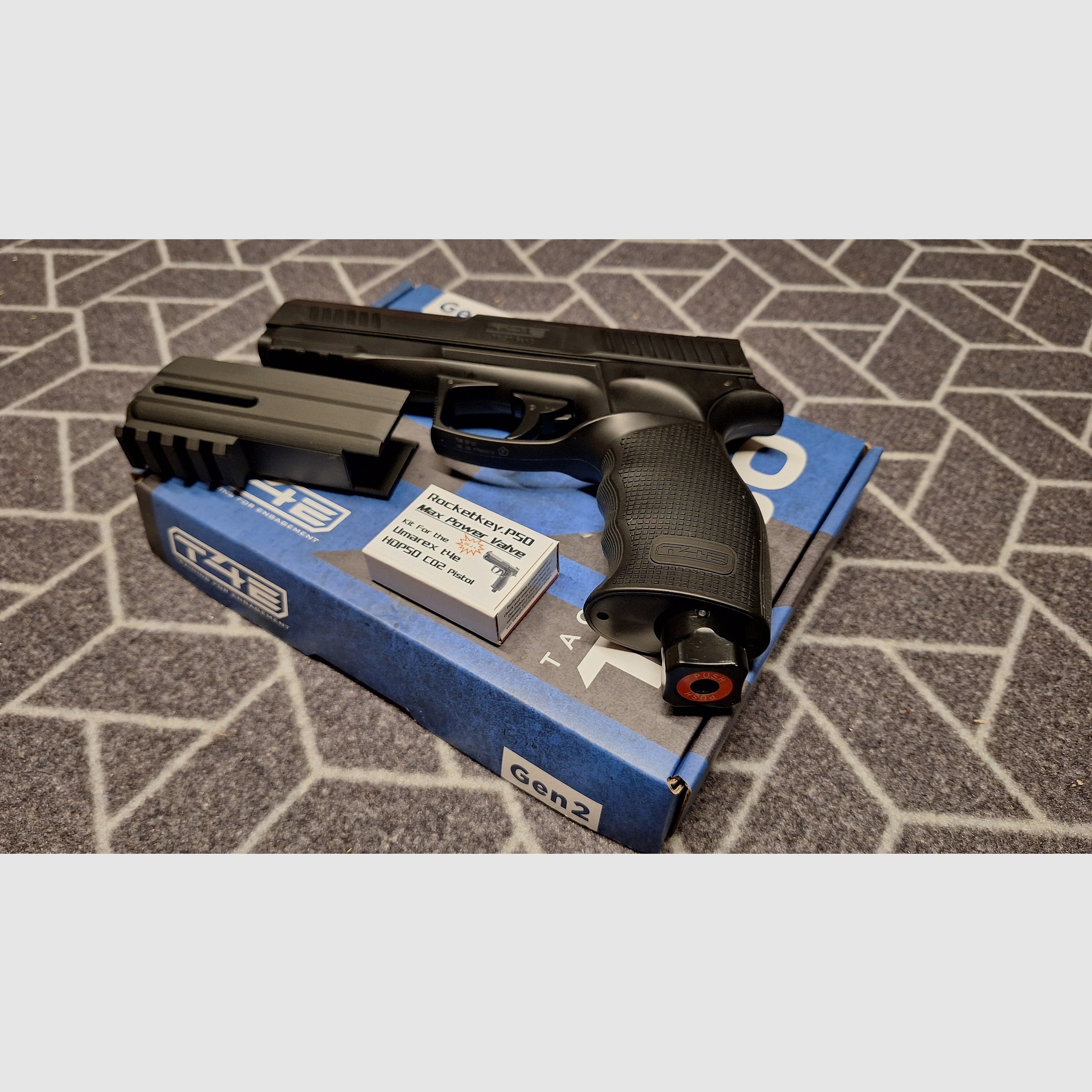 T4E HDP50/TP 50 Gen2 RAM Co2-Pistole cal .50 + Zubehör-Neu!