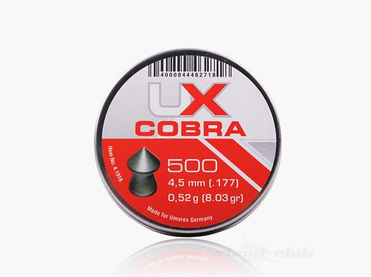 UX Cobra Spitzkopf Diabolos 4,5mm geriffelt 500 Stück