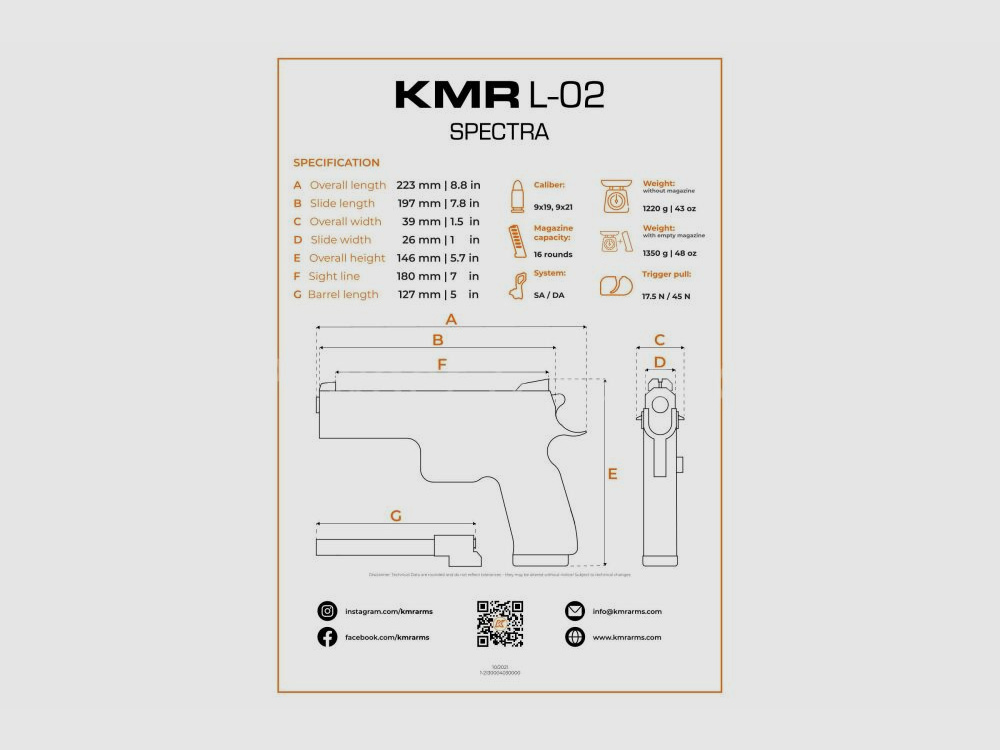 KMR L-02 SPECTRA O.R incluyendo la afinación del gatillo MERKLE 9mm Luger