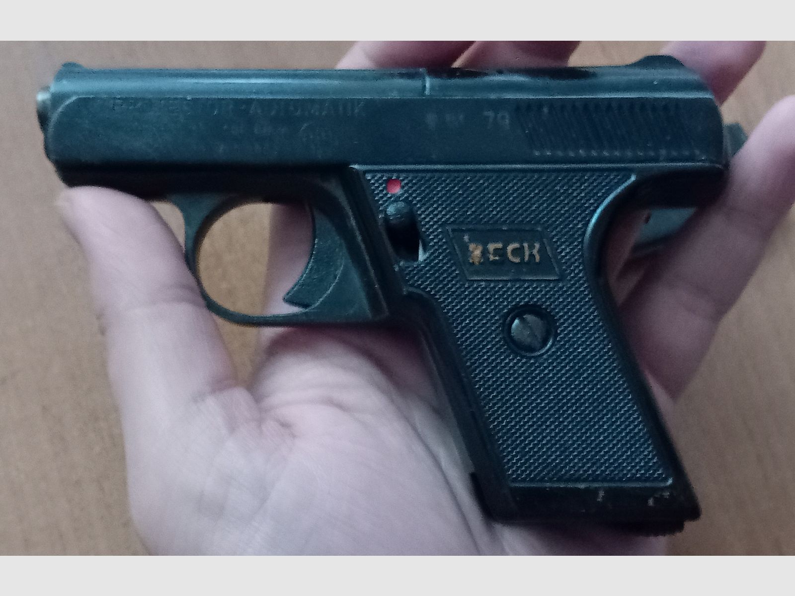 Alte Reck Protector Autom. Mod. “G5” im ersten PTB 12/ Kal. 8 mm Knall