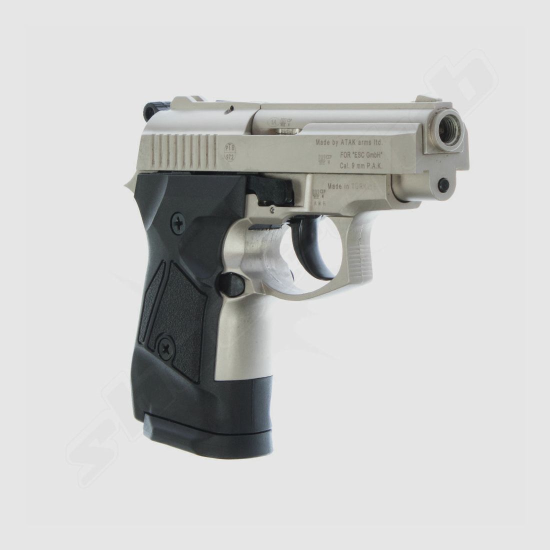 Zoraki 914 Satina Pistolet à Blanc 9 mm P.A.K. Ensemble de Cartouches