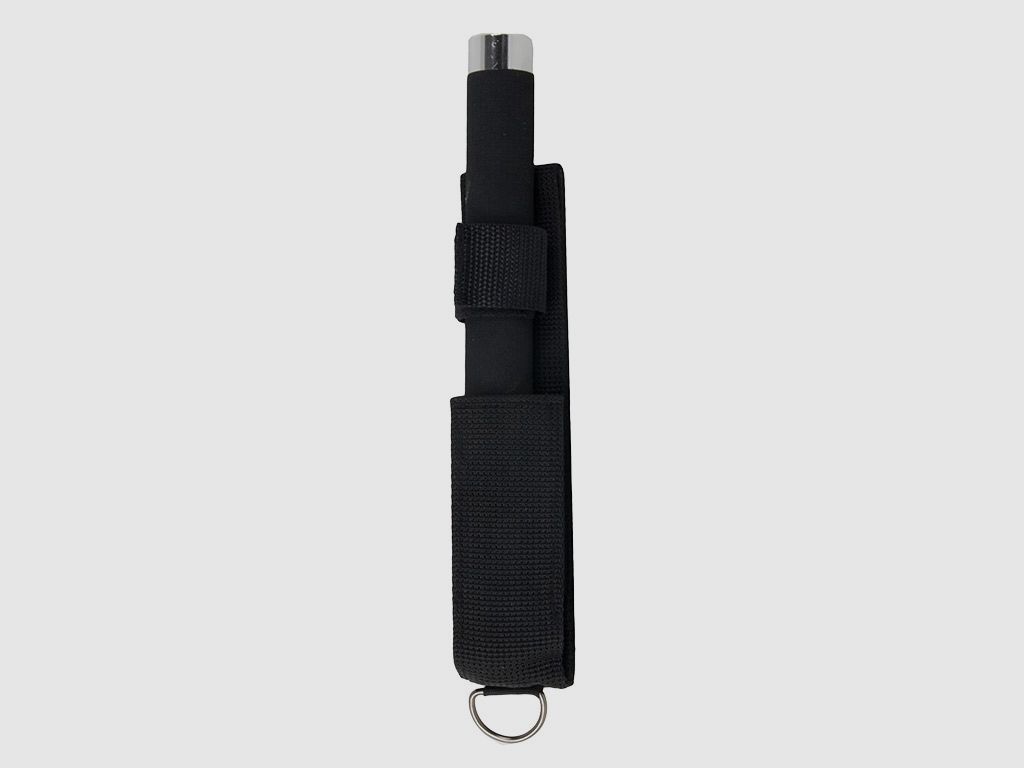 Teleskop Schlagstock Abwehrstock 26 Zoll LĂ¤nge 65 cm Stahl chrom inklusive Holster (P18)