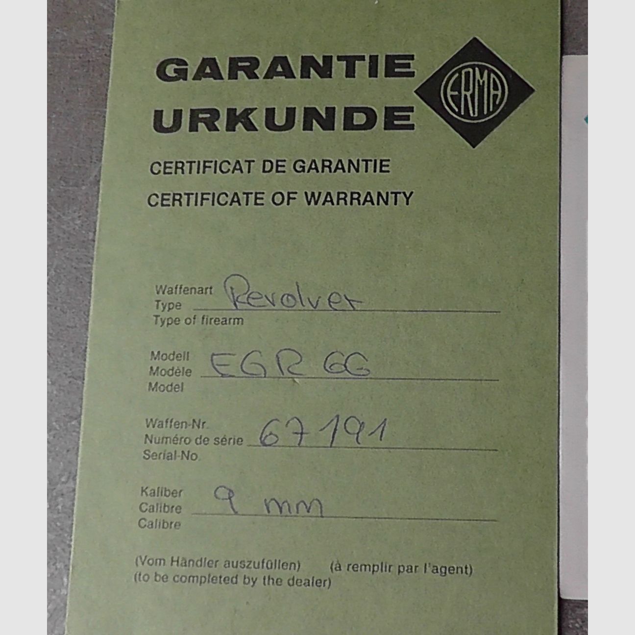 Biete ERNA  SSW  Modell 66x Vollstahl  Sehr selten!Sammlerstück!!