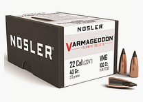 Nosler kogel .22/.224 Varmageddon 40GR gedeeltelijke huls getipt vlakke basis 100 stuks
