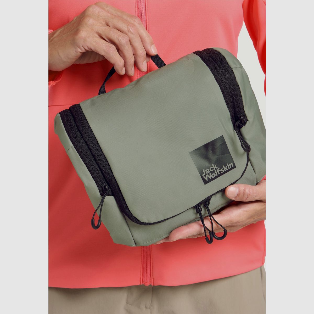 JACK WOLFSKIN Wandermood Washbag Kulturbeutel zum aufhängen Mint Leaf