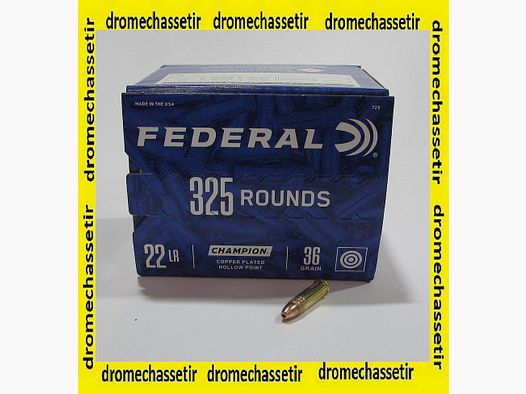 boite de 325 cartouches 22Lr Federal Gold plated Hollow Point 36 grains
