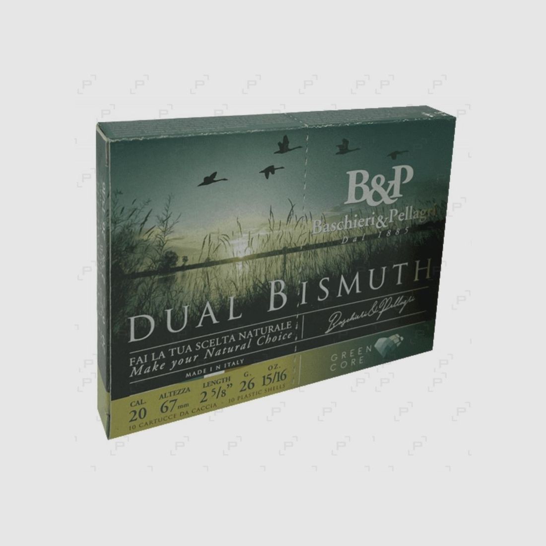 Box of 10 cartridges wetlands BASCHIERI & PELLAGRI DUAL BISMUTH 26 Caliber 20/67