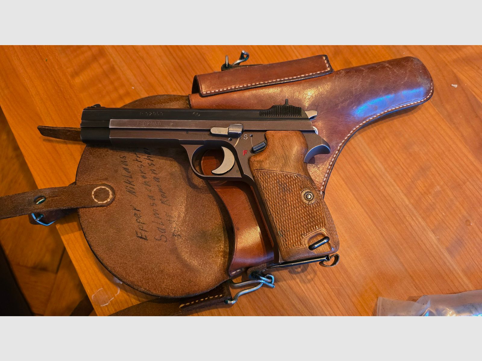 <SIG P210-2 matching number | 9mm + 7.65 interchangeable barrel | Top condition | Collector's item