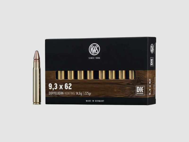 RWS 9,3x62 DK - DOPPELKERN - 225GRS. - 14,6G. - 20 SCHUSS