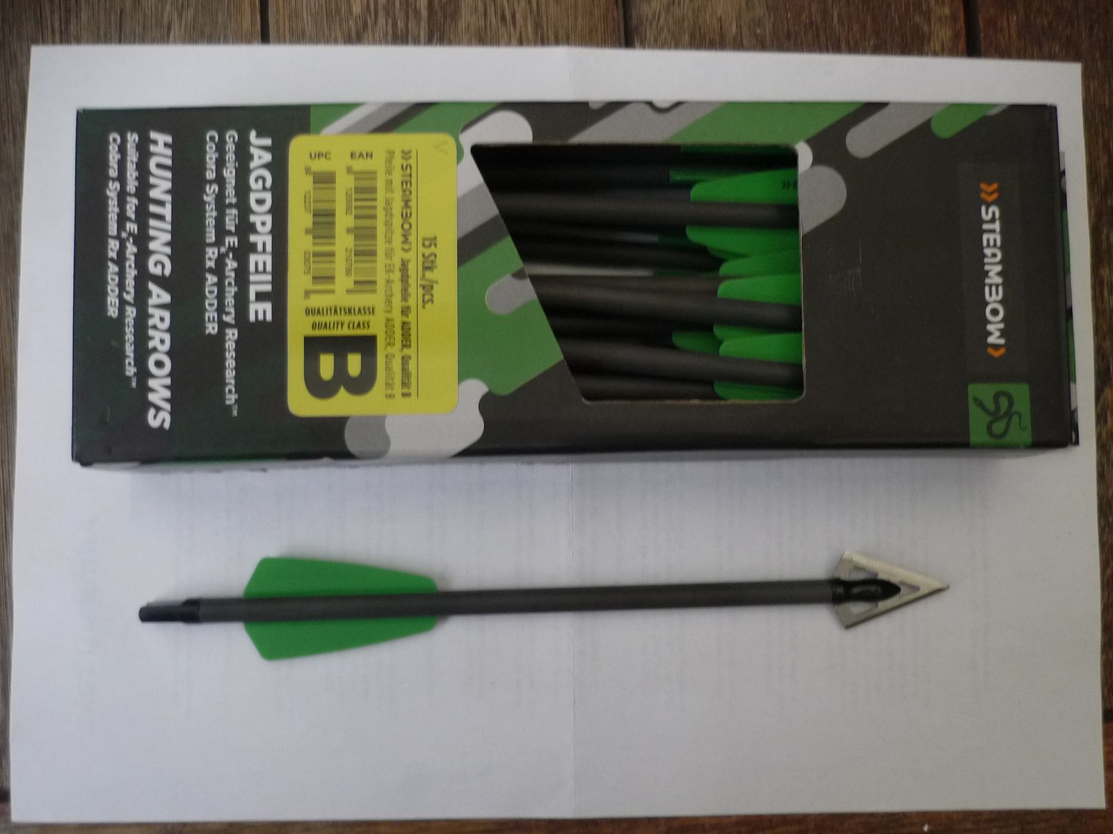15 x Steambow Jagdpfeile für ADDER B-Ware