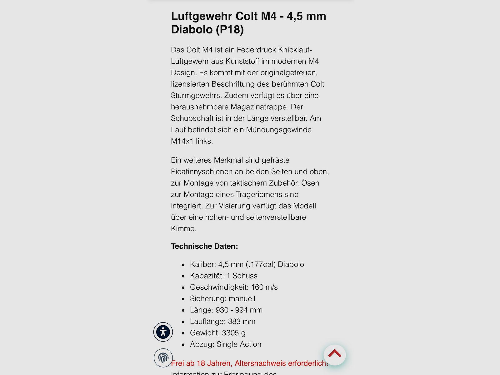 Colt M4 air rifle 4.5 Diablo