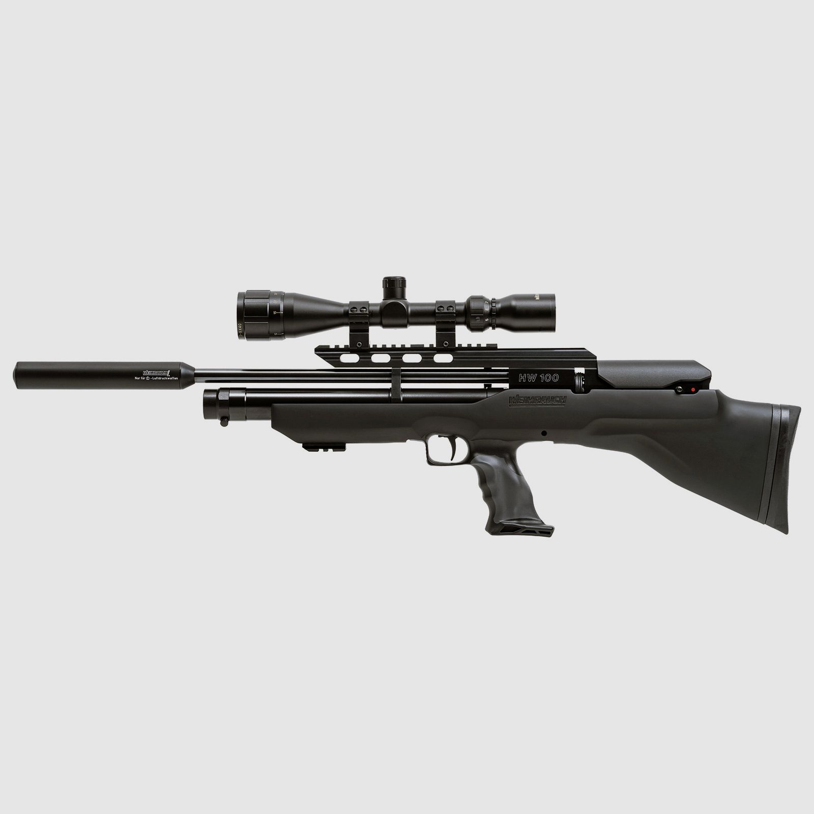 Pressluftgewehr Weihrauch HW 100 Bullpup, Synthetikschaft, SchalldĂ¤mpfer, Kaliber 4,5 mm (P18)