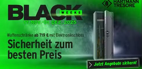Waffenschränke im Black Weeks Angebot – jetzt sparen bei HARTMANN TRESORE!