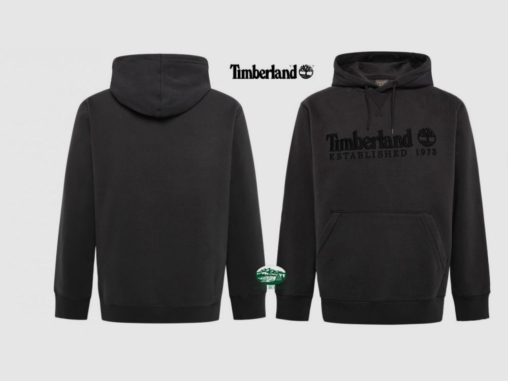 TIMBERLAND Sweatshirt met Geborduurd Logo Established 1973 in Vintage Zwart