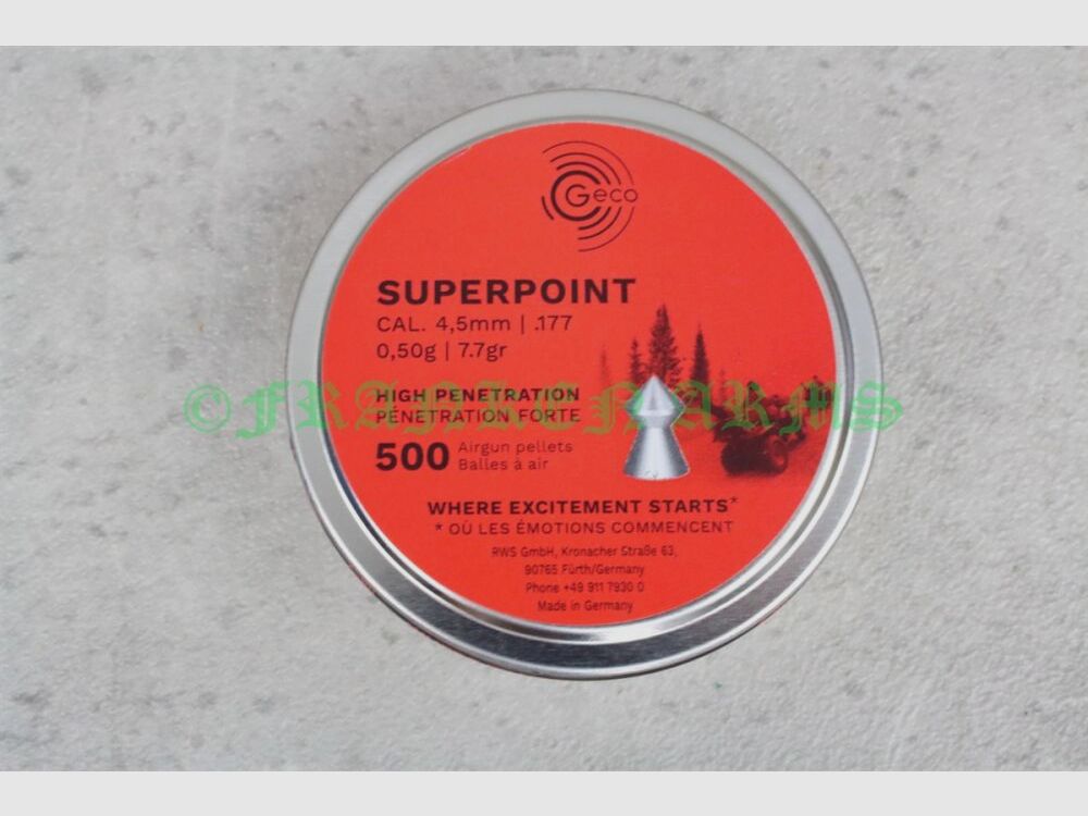 Geco Superpoint pointed bullet 4.5mm 500 pieces bulk prices