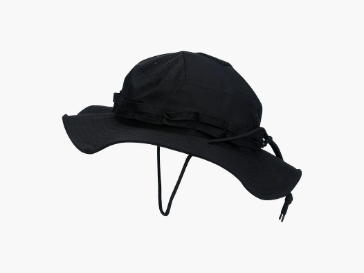 Cappello Boonie Tattico per Uomini e Donne, Cappello da Bush in Tessuto Ripstop con bordo di circa 7 cm (Nero)