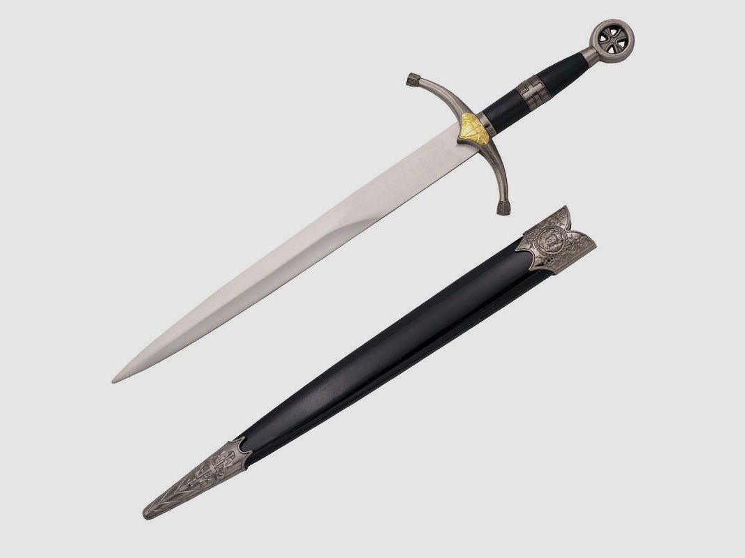 Coltello da cavaliere medievale con fodero